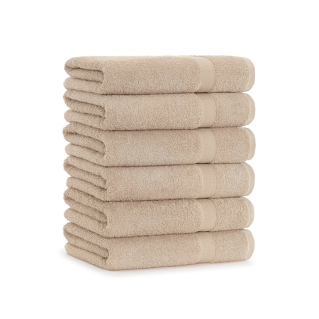 Monarch Brands True Color Bath Towels , Beige, 6PK P-BATH-BG-6